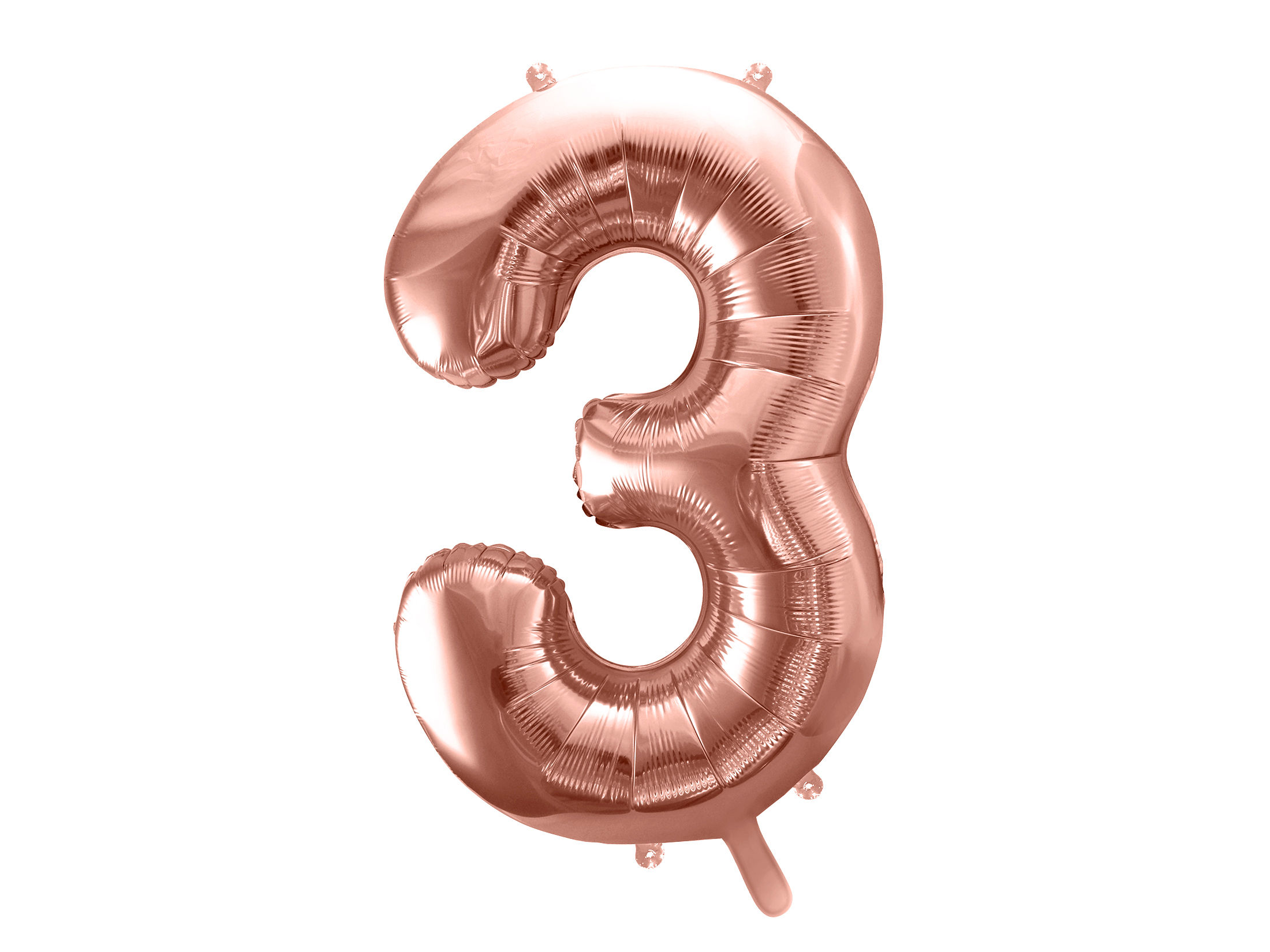 Number “3 Large Foil Helium Balloon | Rose Gold