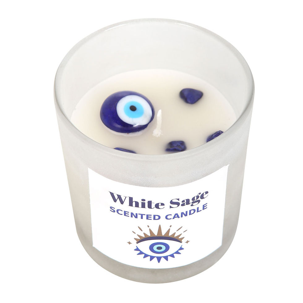 Thumbnail: Evil Eye Crystal Sage Candle 