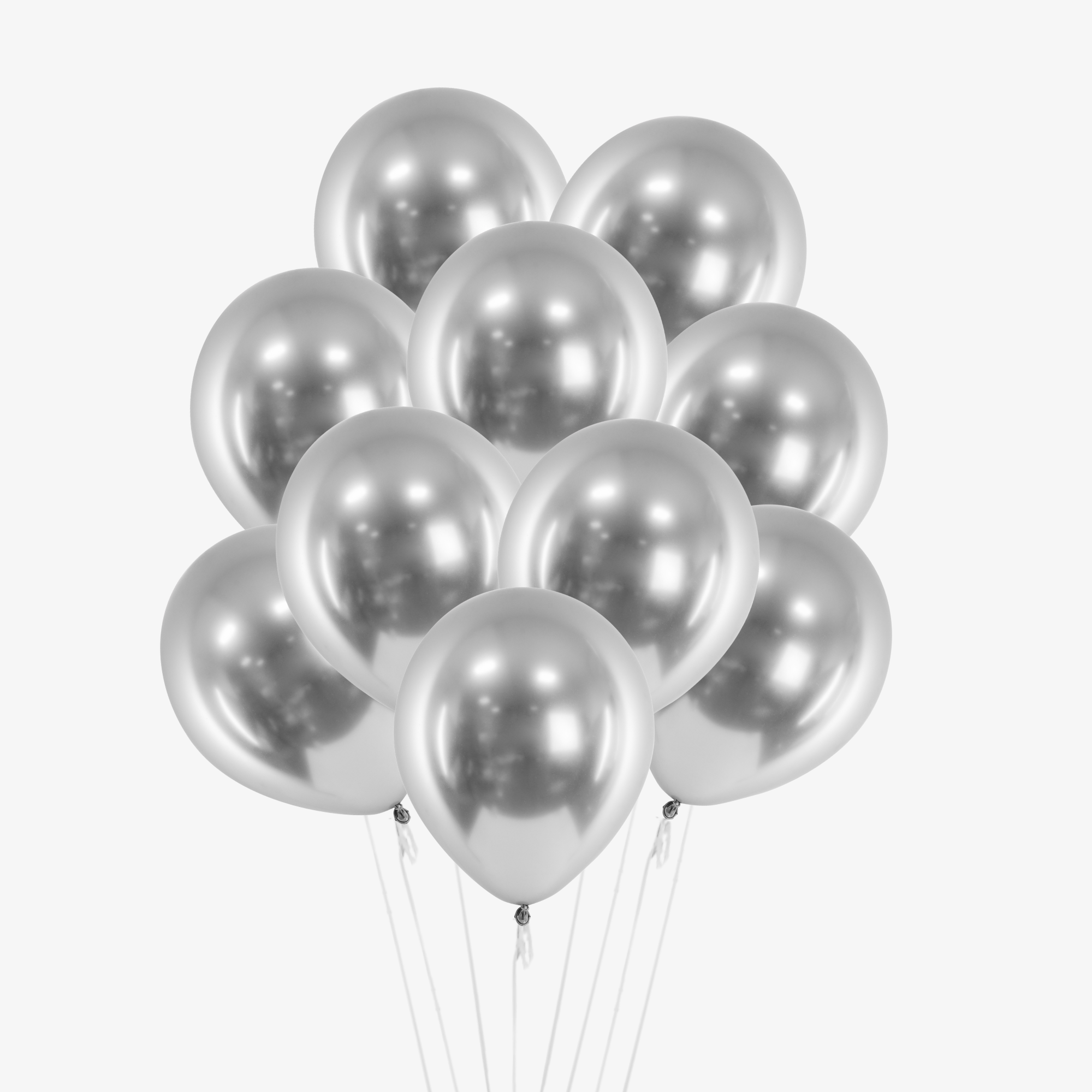 Silver Latex Balloon Cluster