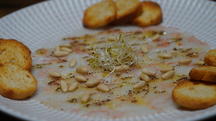 Carpaccio de Gamba - La Gourmet-Teca Gastrobar - Montornès del Vallès, Vallès Oriental  - 