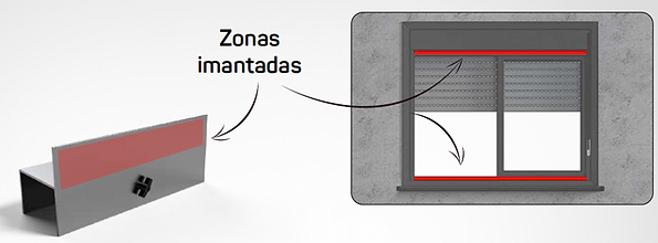Zonas imantadas en ventana y soporteOcub
