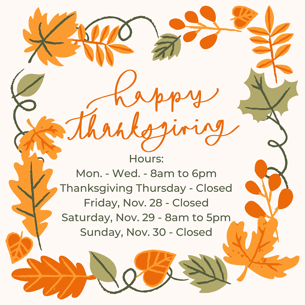 Thanksgiving Week Hours