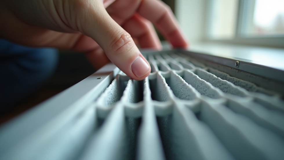 Close-up view of an HVAC air filter being replaced