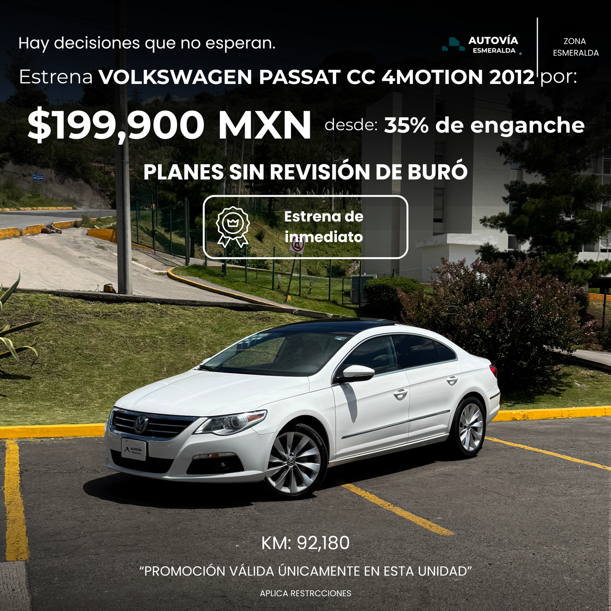 VOLKSWAGEN PASSAT CC V6 4MOTION 2012