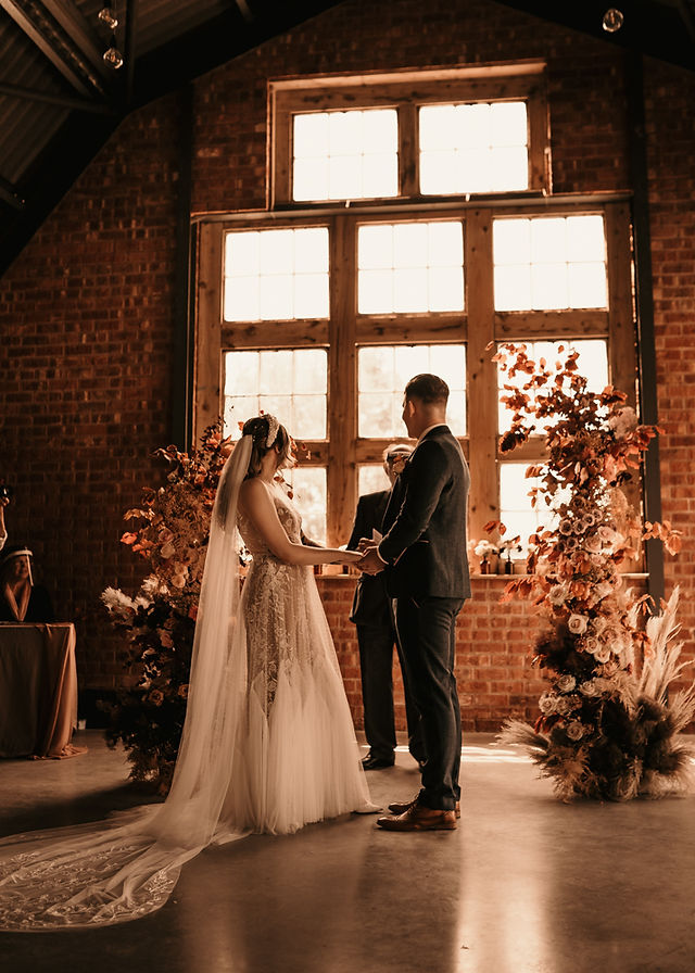 ceremony at barn wedding venue in wales 