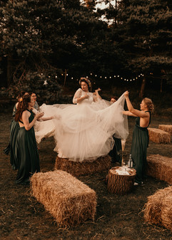 alternative bridal party dancing at alternative wedding
