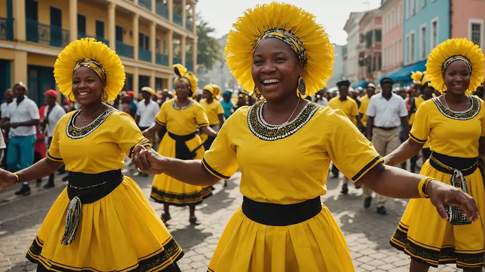 Garifuna dancers during the parade