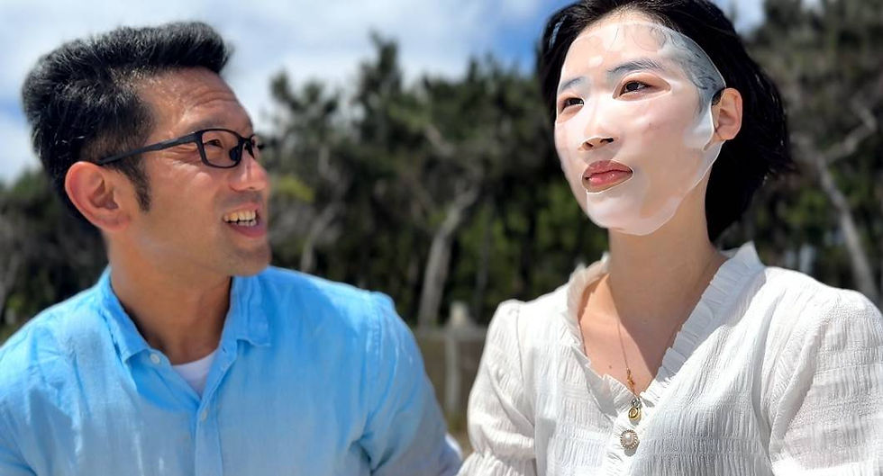 顔パックの彼女〜in海〜