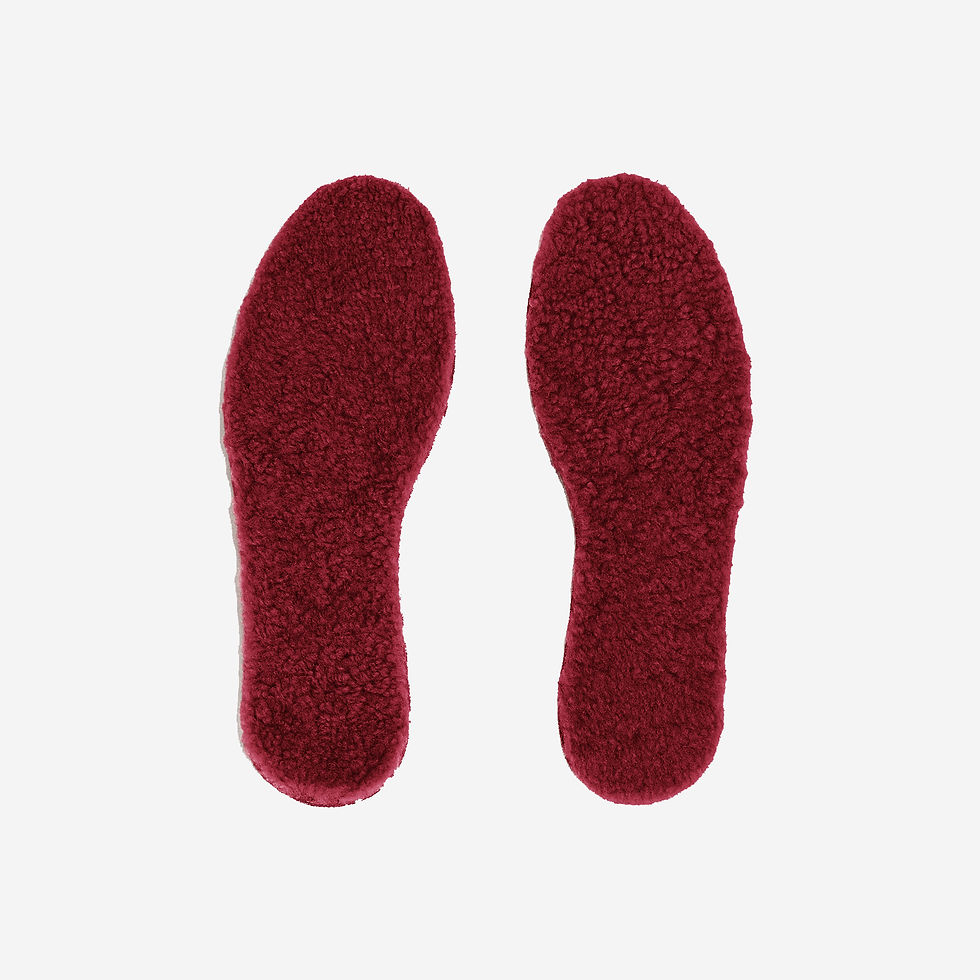 semelle enfant à découper en peau lainée bordeaux