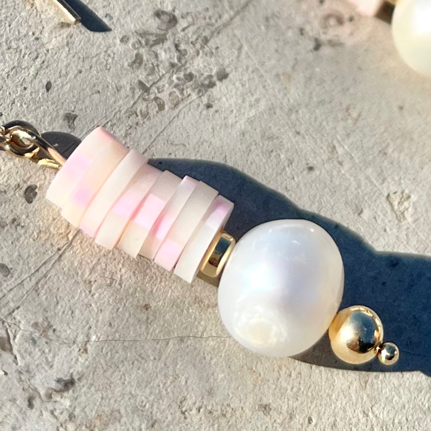 Thumbnail: Capri Palm Earrings | 14k Gold-fill or 925 Sterling Silver + Freshwater Pearl