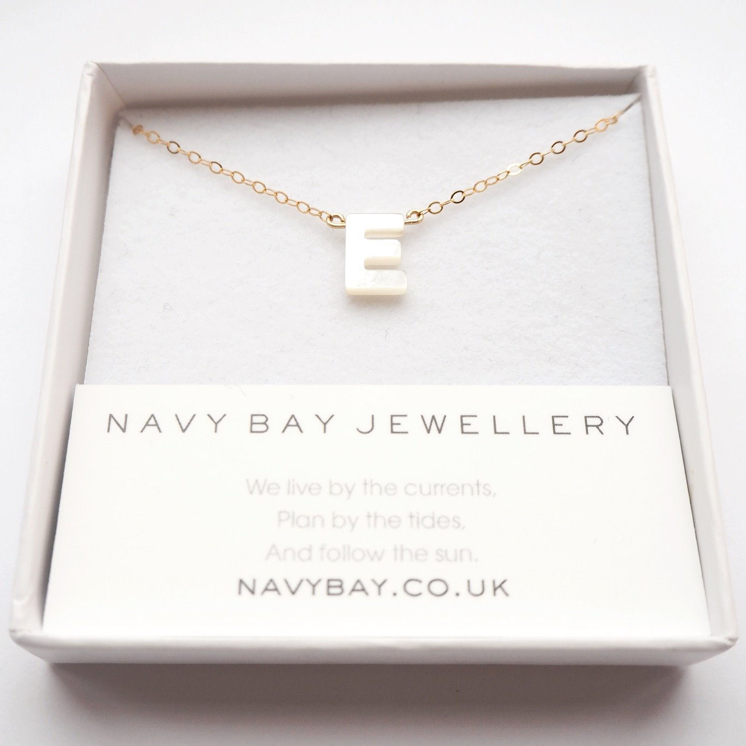 Mother of Pearl Initial + 14K Gold-Filled Necklace