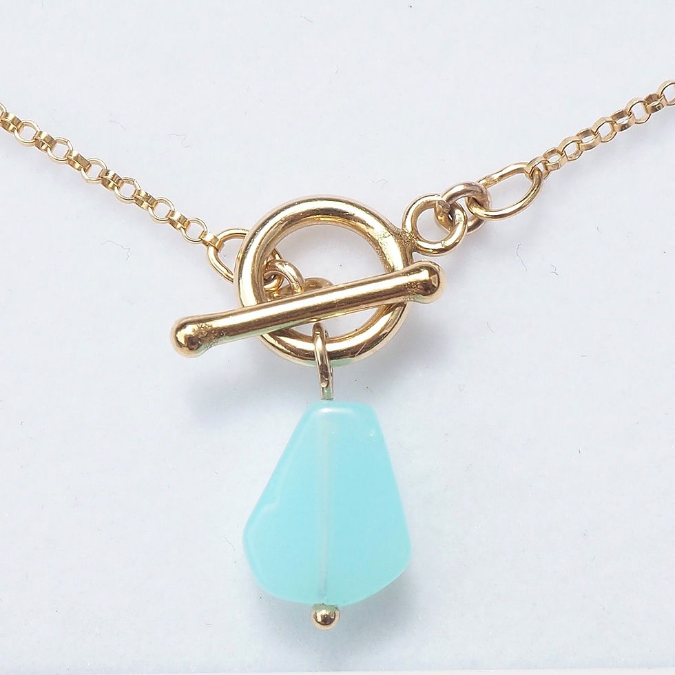 Thumbnail: Ring of Bright Water Necklace | 14K Gold-Filled + Sky Blue Peruvian Opal