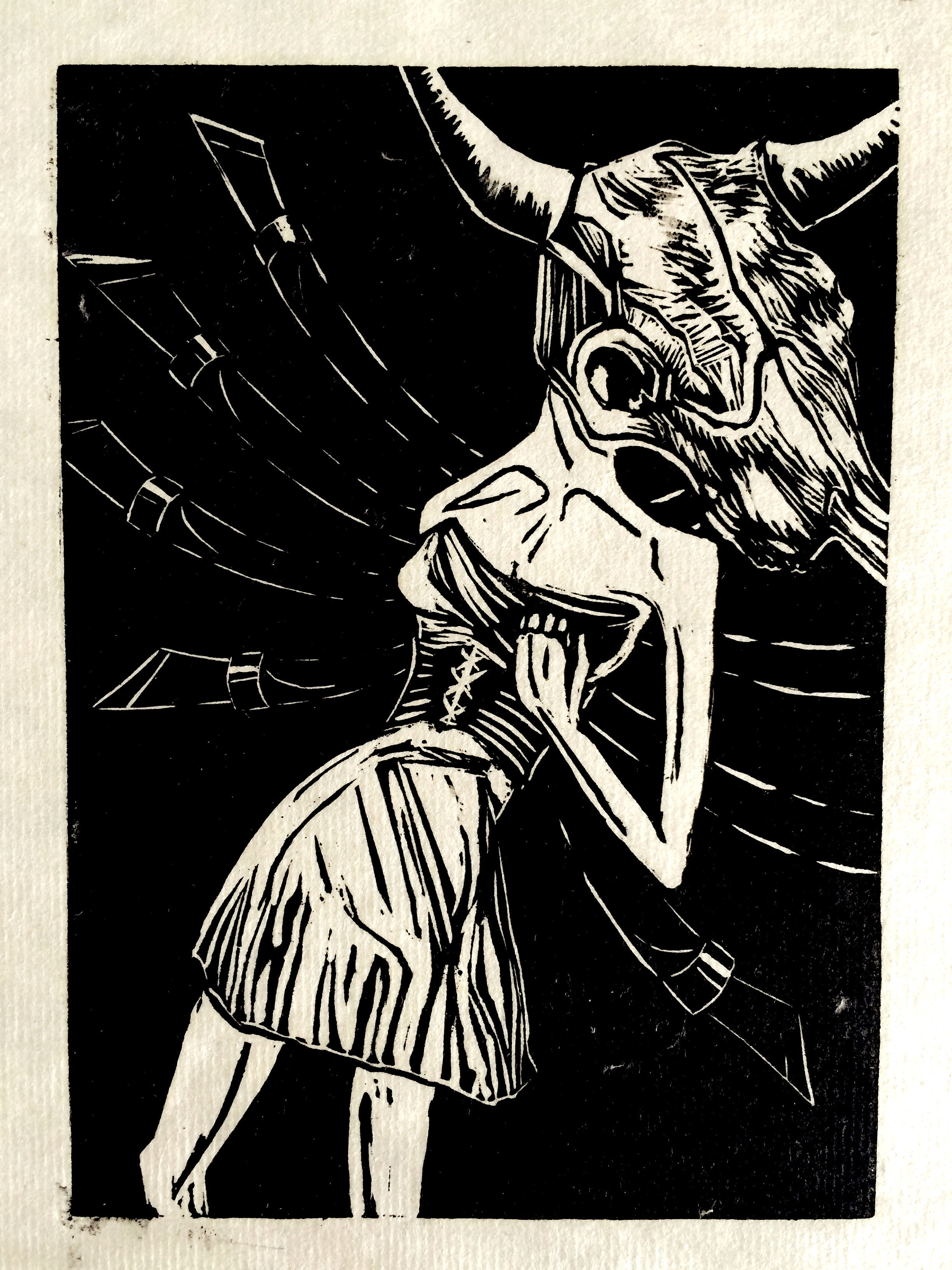 Cow 9.25"x7.25" Lino Print