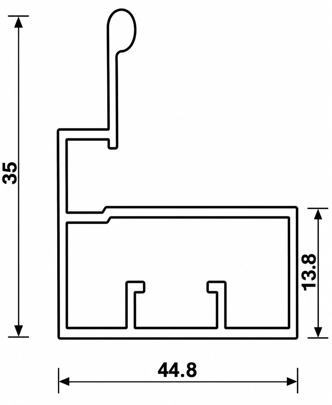 IKG ALUMINIUM PROFILE 45 MM HANDLE 2