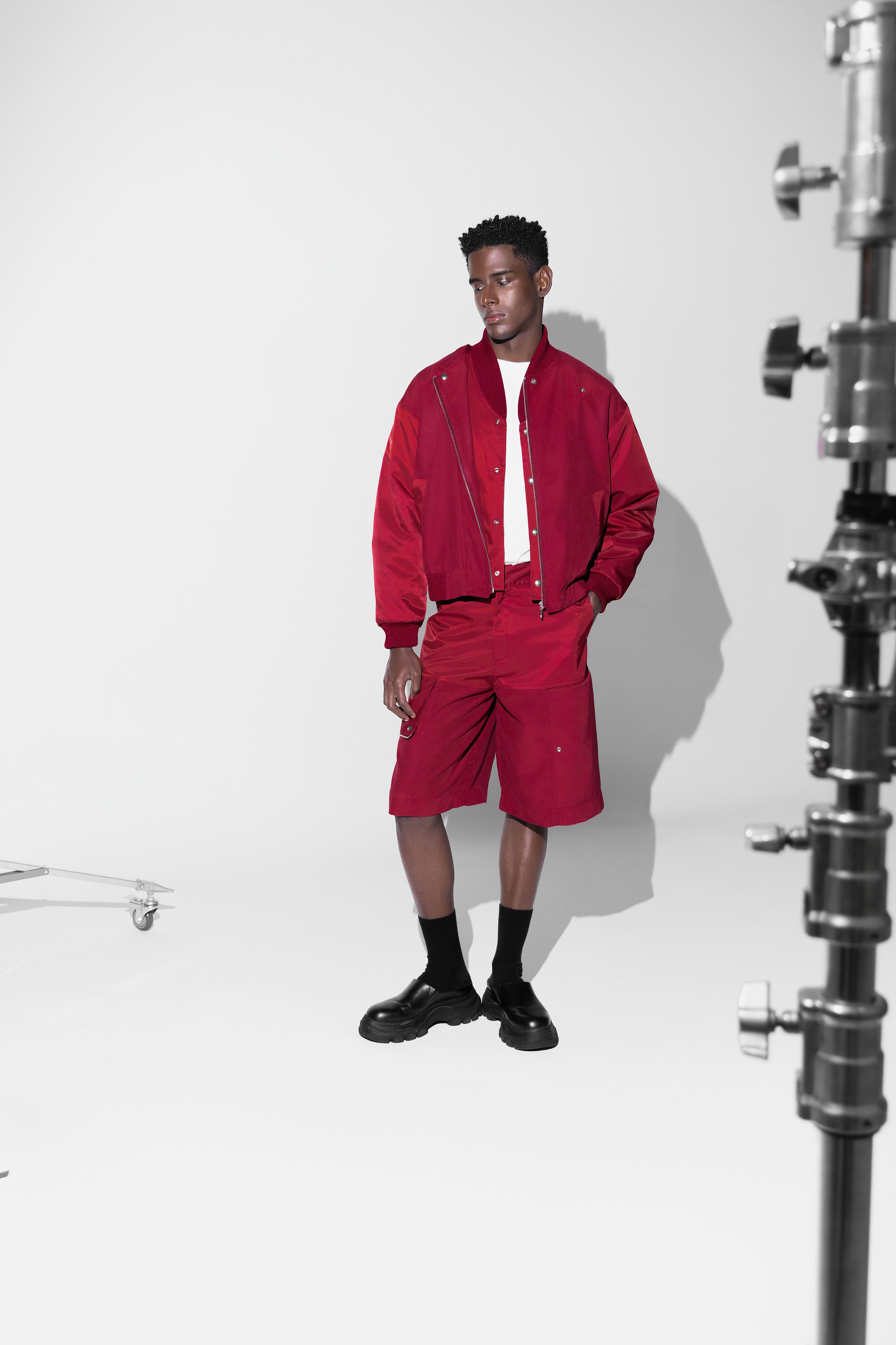 Zip Bomber Jacket Red