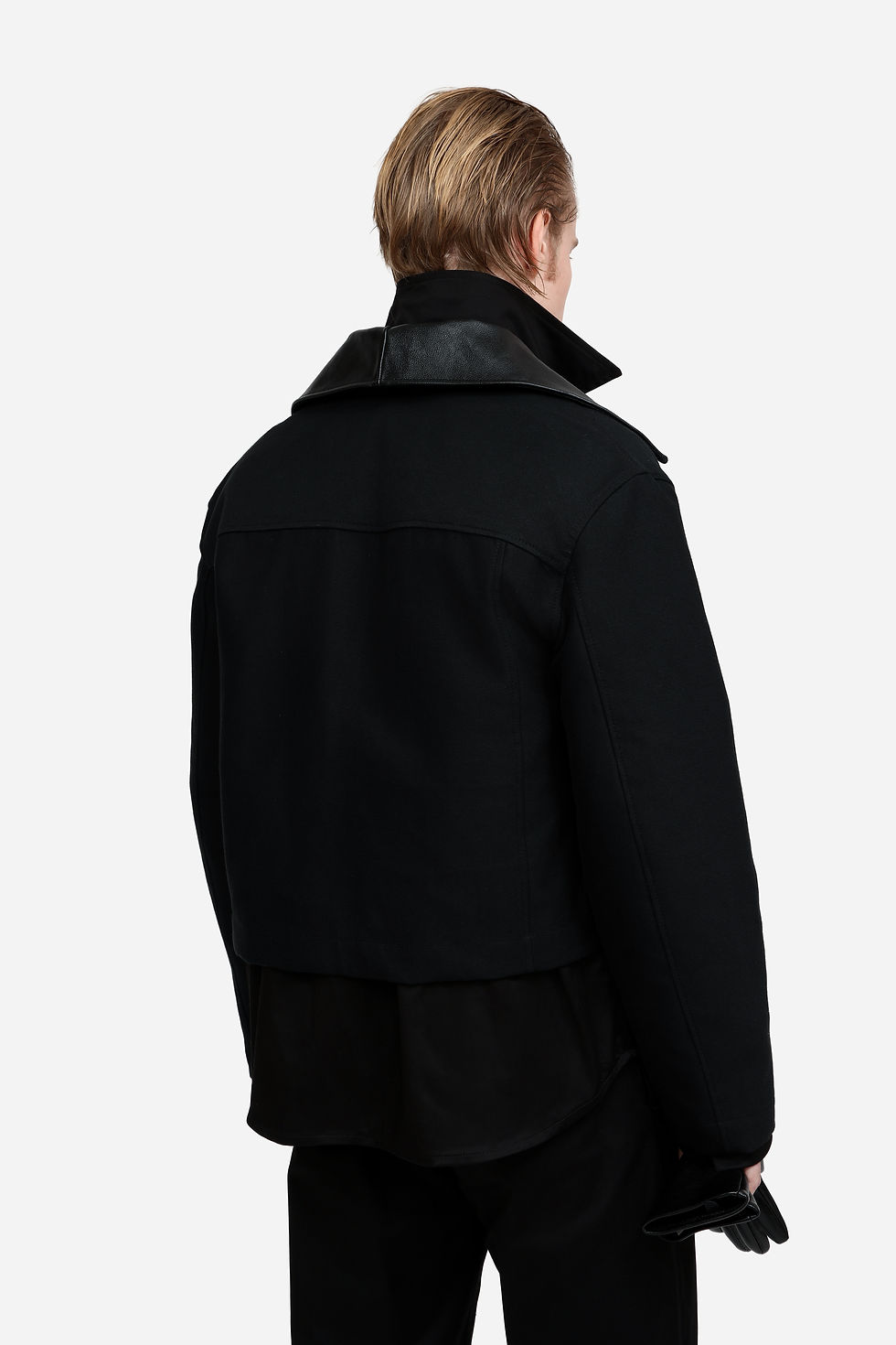 Miniatura: Fold Leather Jacket Black