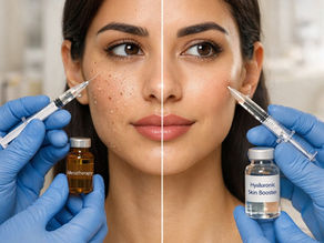 Mesotherapy vs skin booster treatment comparison showing hydration and rejuvenation results on facial skin