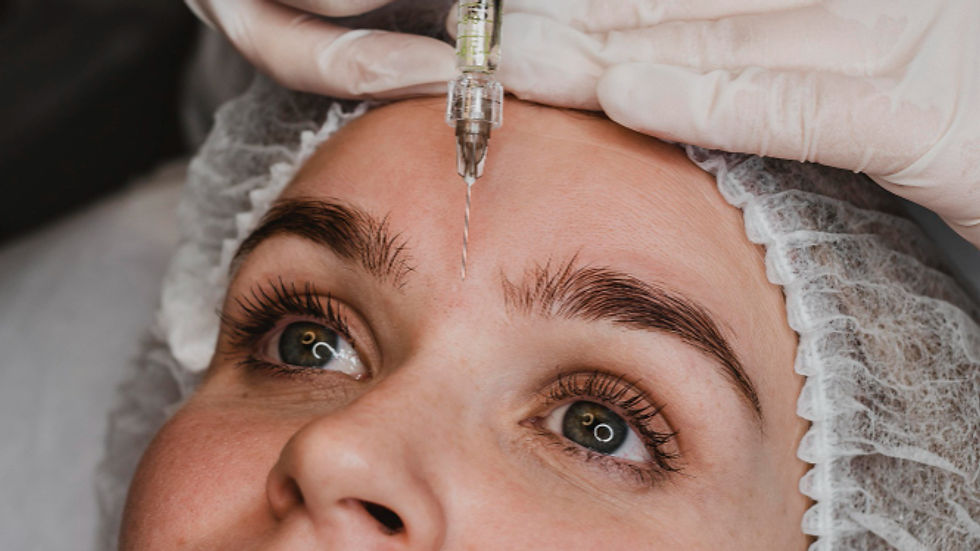 Mesotherapy facial injection procedure targeting skin rejuvenation
