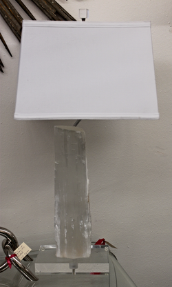 Selenite Shard Lamp with Acrylic Bas