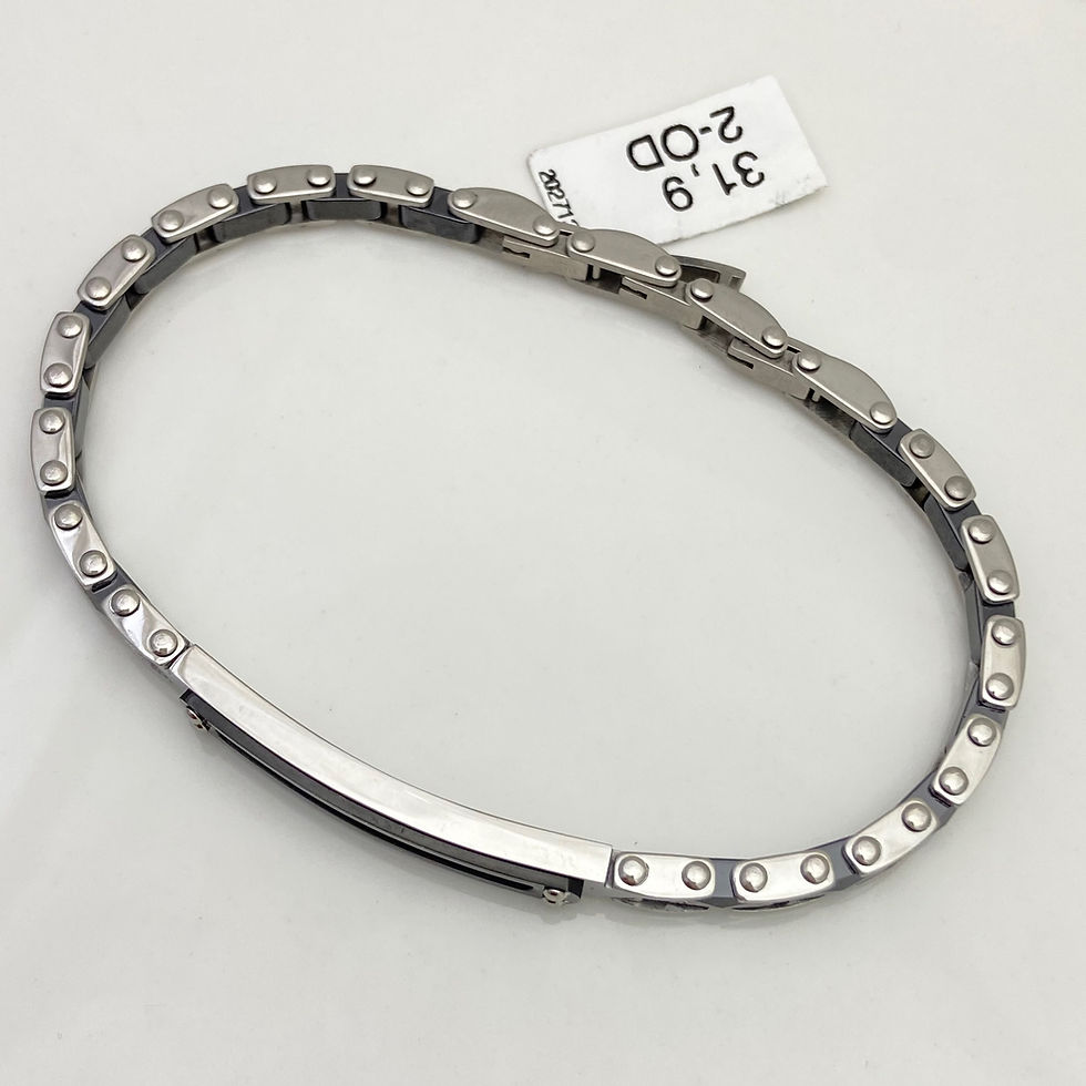 Miniatura: Pulseira de Aço e Cerâmica com zircônias negras