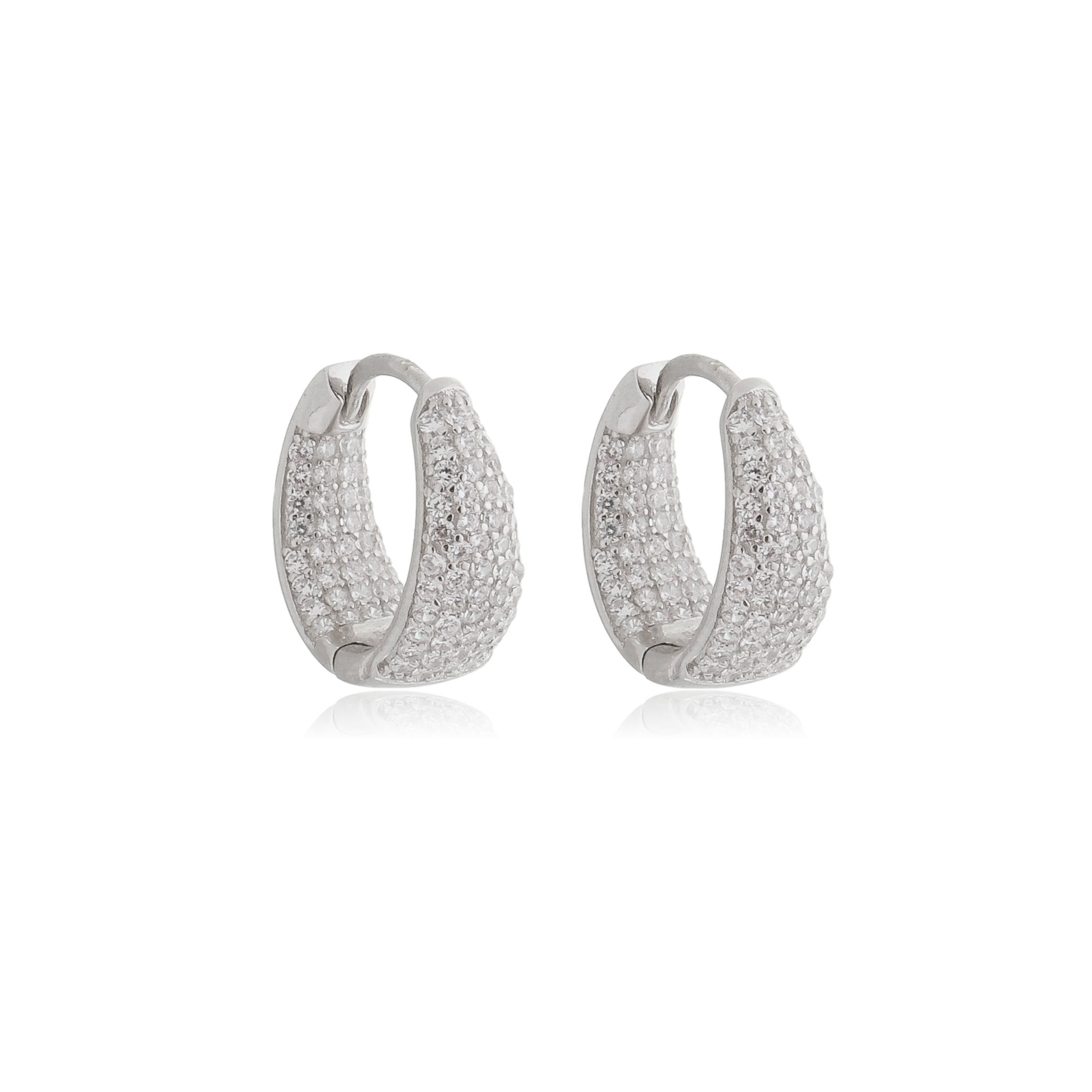 Brinco Argola cravejada dentro e fora