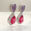 Miniatura: Brinco Gota dupla Ametista e Rubelita