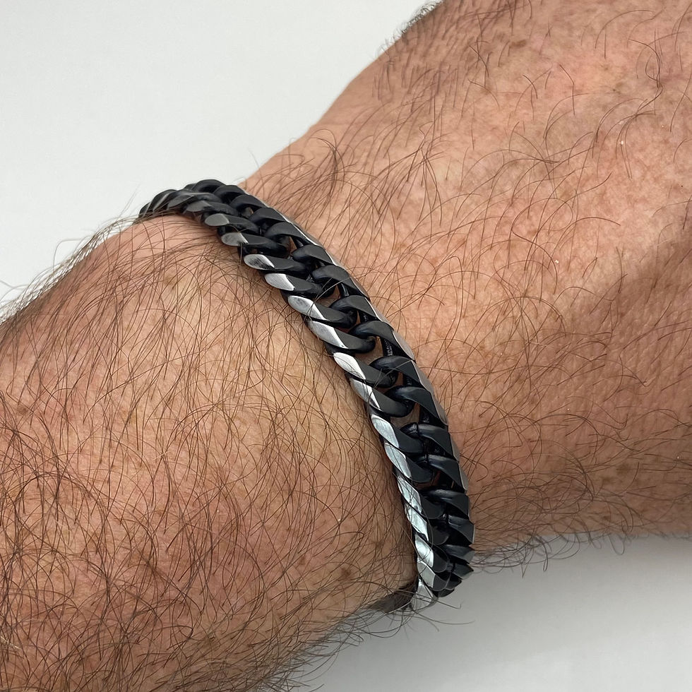 Miniatura: Pulseira de Aço com elo grume ionizado