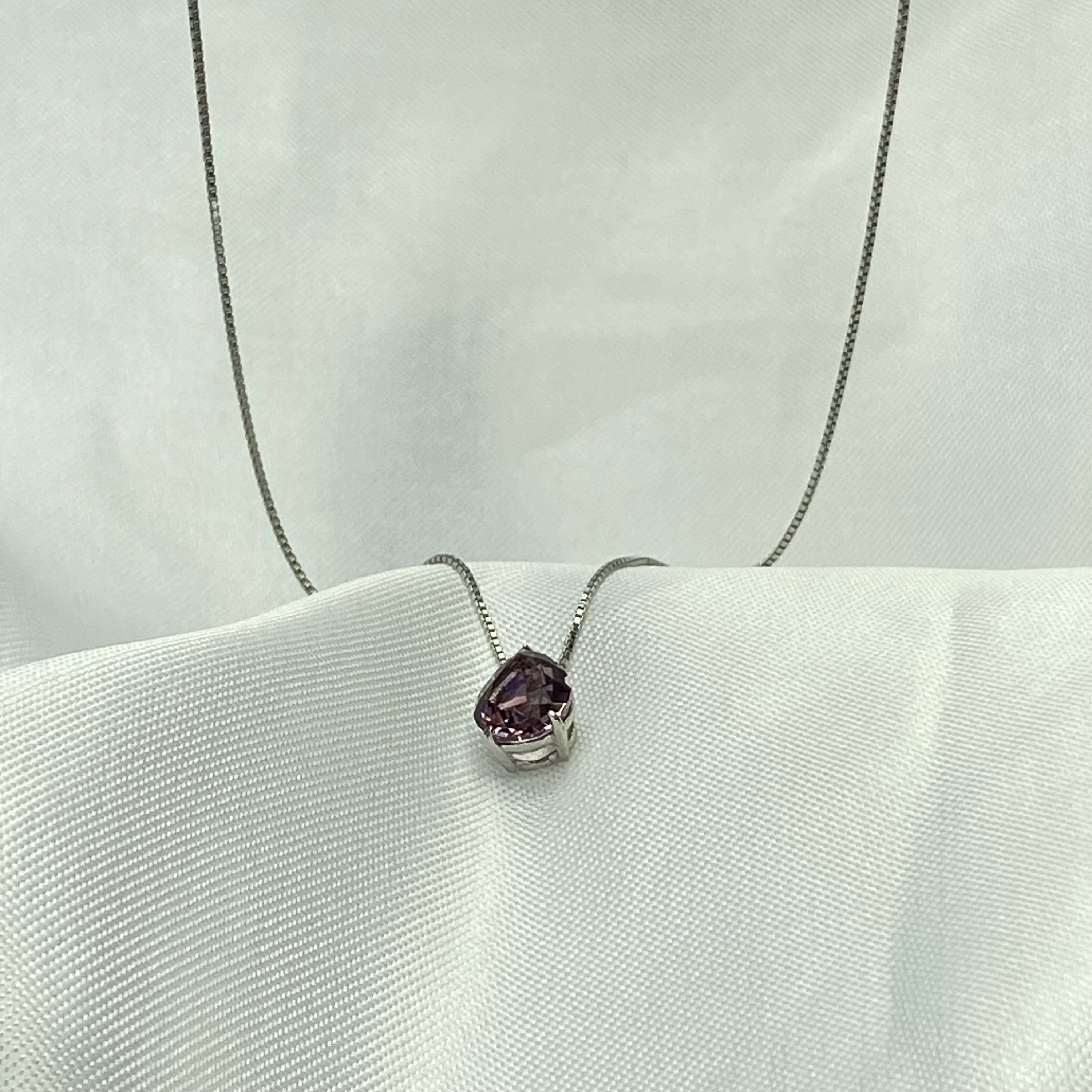 Gargantilha Gota Ametista Rosa