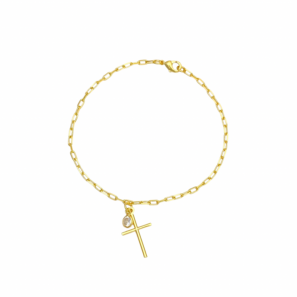 Miniatura: Pulseira Cruz e Ponto de luz- 18,5cm