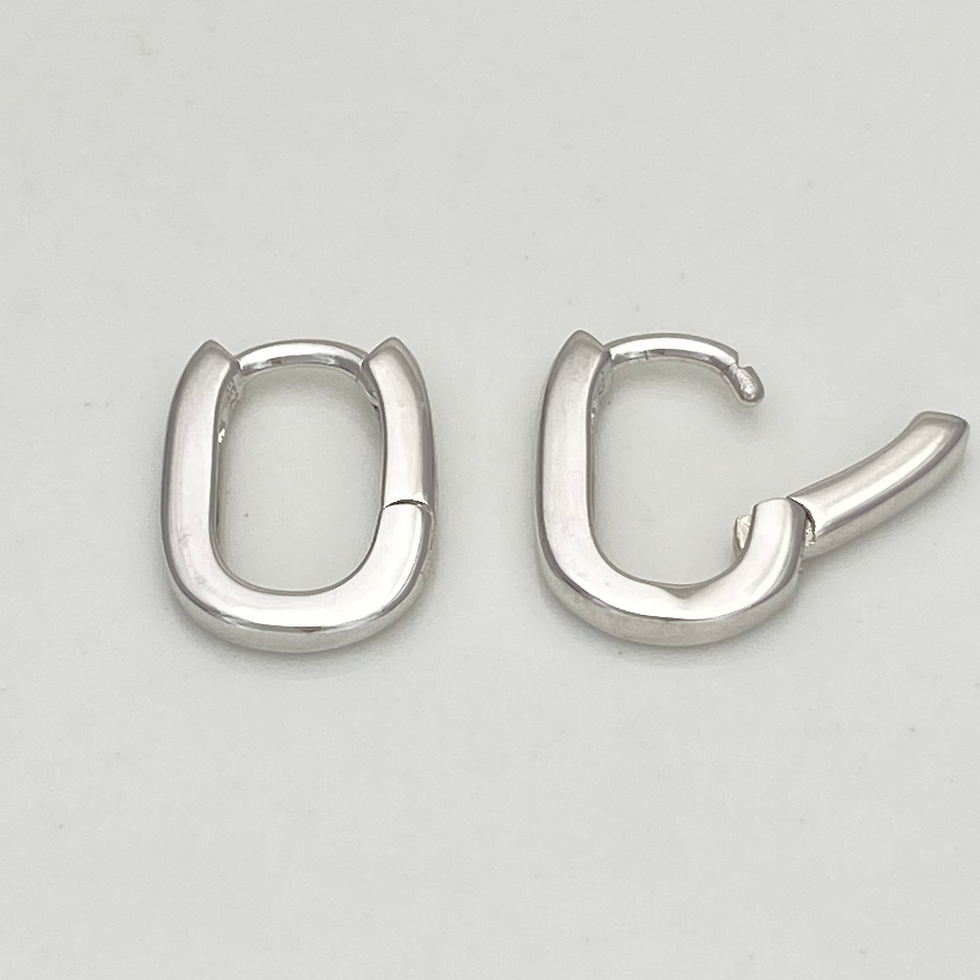 Miniatura: Brinco Argola oval - Prata 925