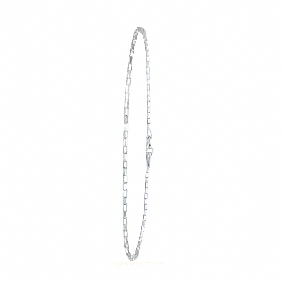 Miniatura: Pulseira elos retangulares em Prata - 21cm