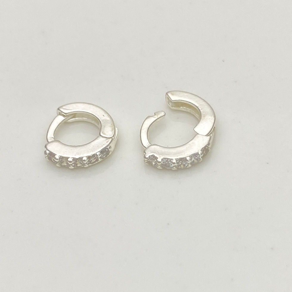 Miniatura: Brinco Argolinha cravejada - 9,8mm
