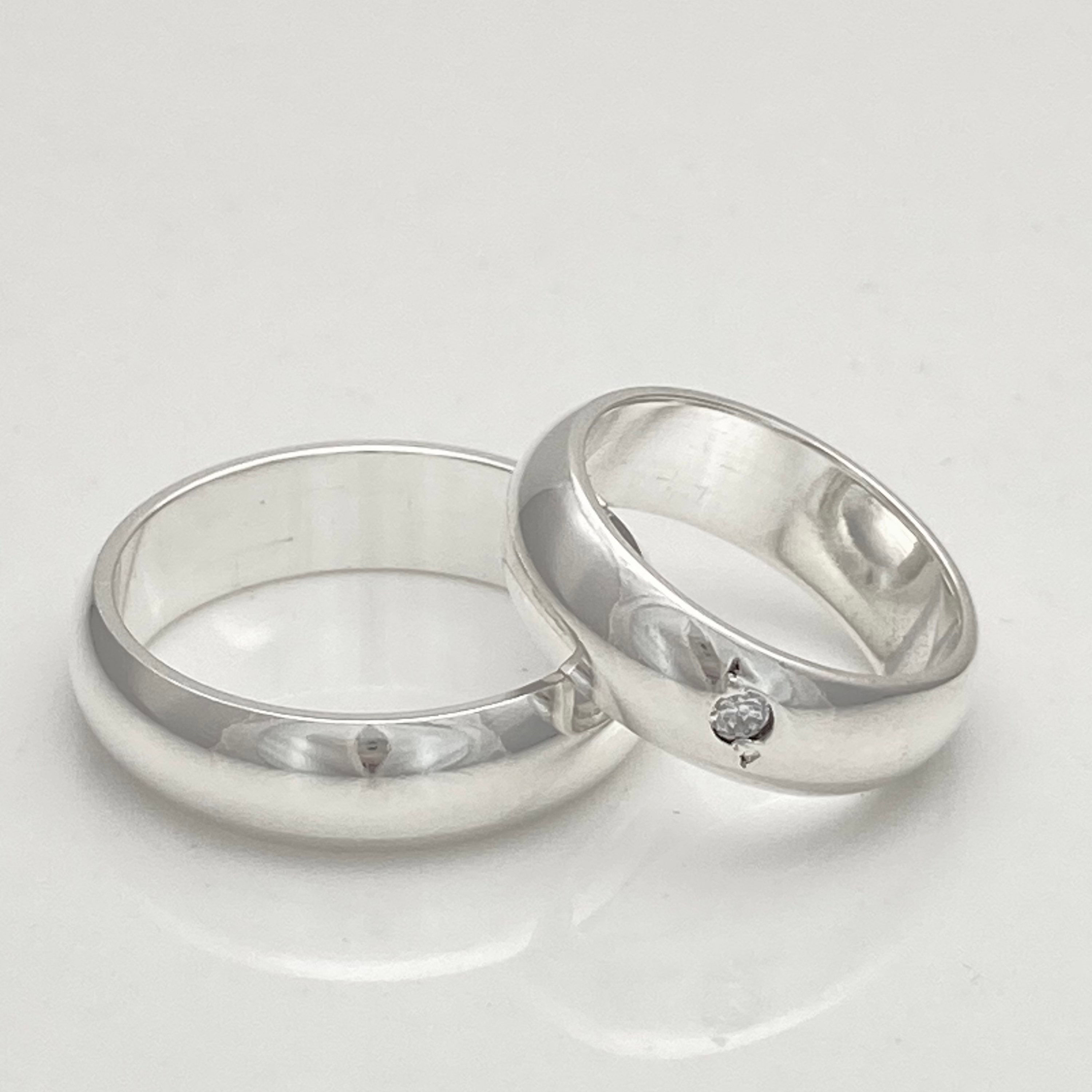 Aliança em Prata (O Par) - Extra Larga