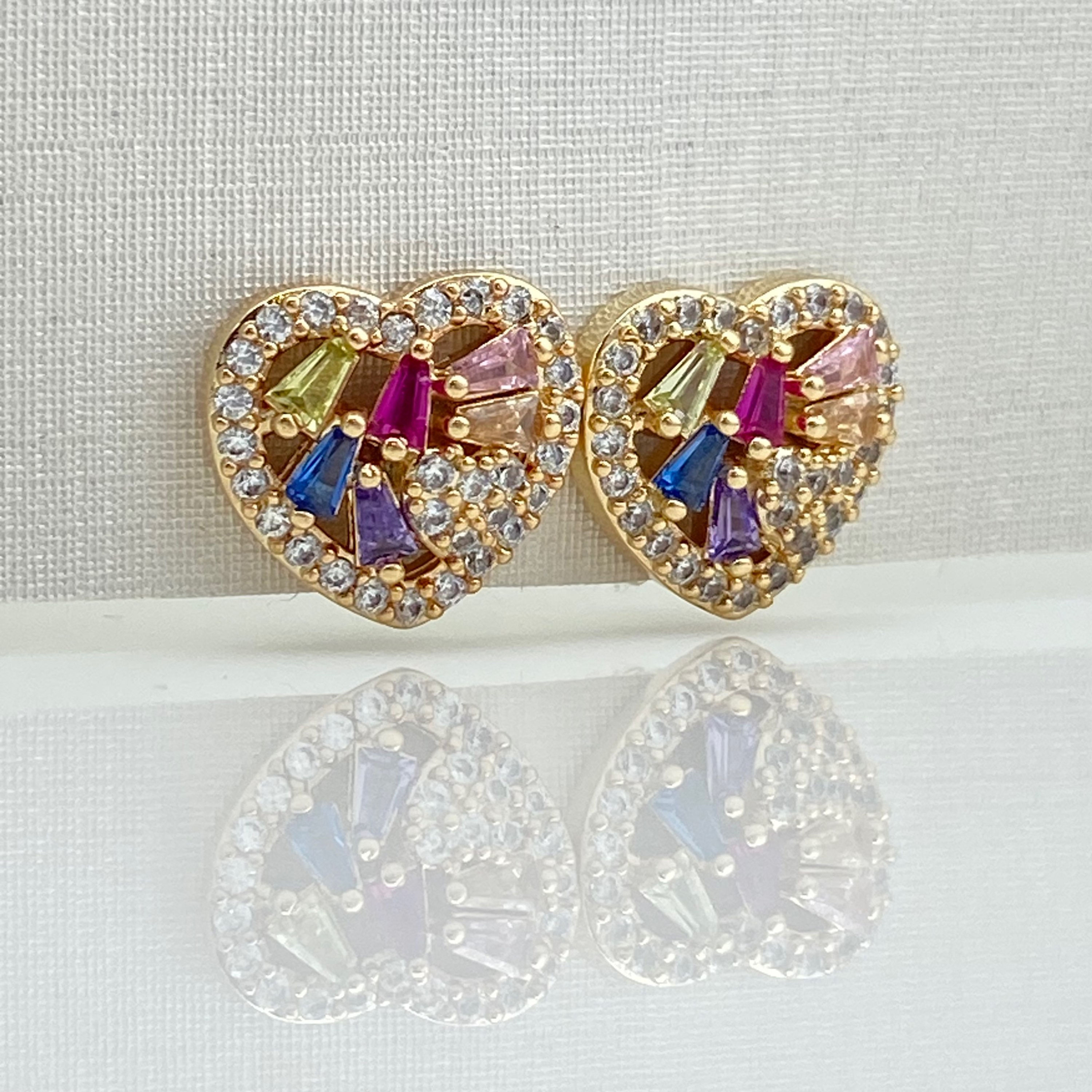 Brinco Coração Mix Color