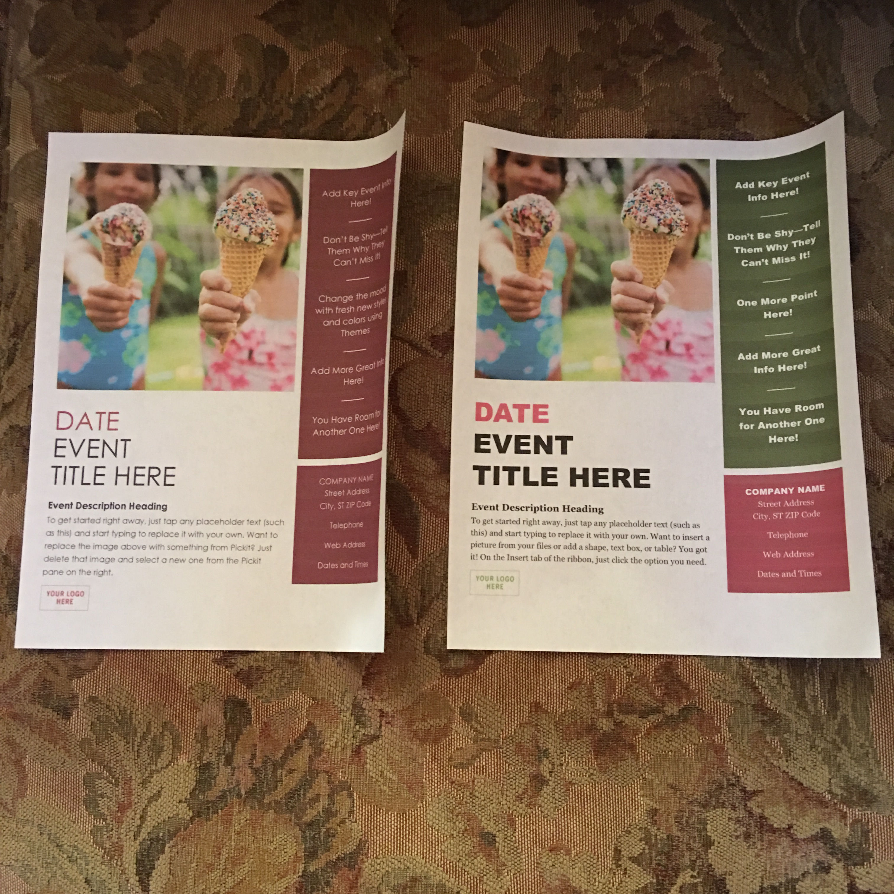 Warmer Heart and Honest Event Flyers