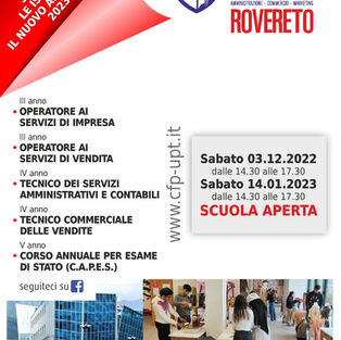 ROVERETO - SCUOLA APERTA per conoscere l'offerta formativa!