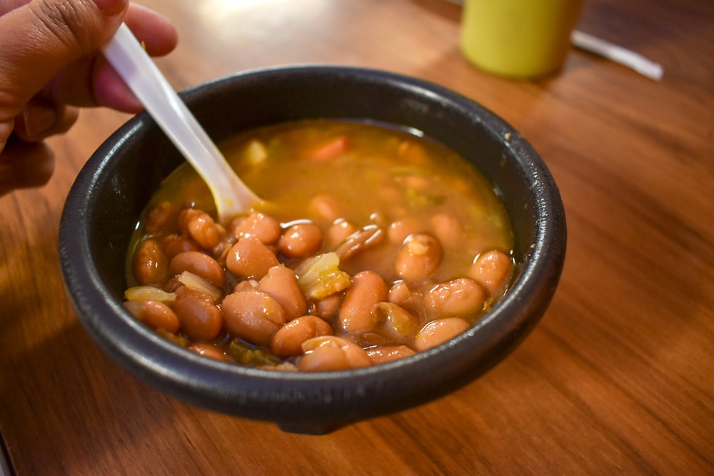 Frijoles charros at Taqueria Monterrey Chiquito in Houston, Texas