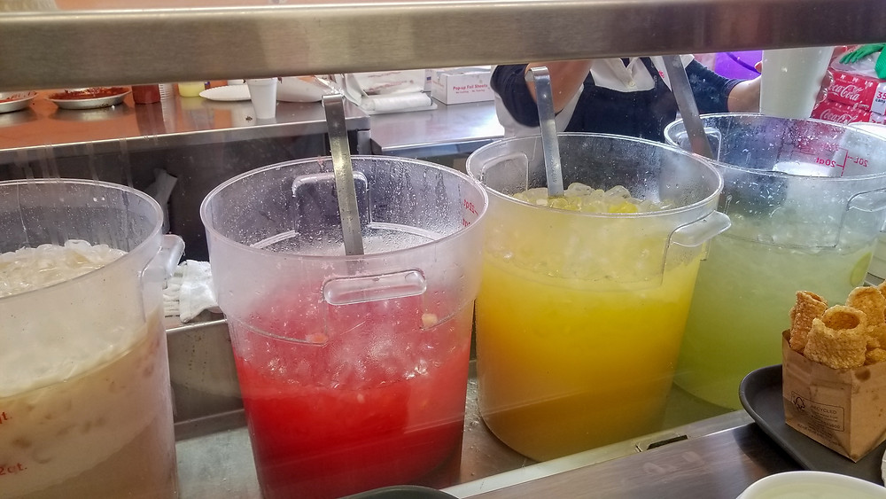 Aguas frescas at Taqueria Buey y Vaca in Houston, Texas