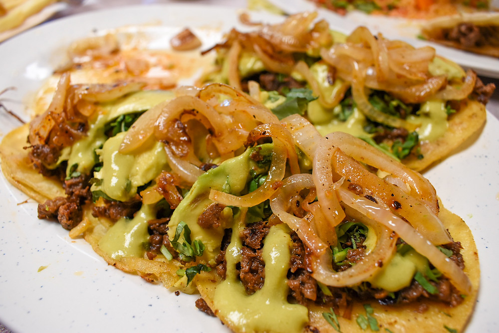 Taco spread at Taqueria Puro Jalisco in Pasadena, Texas