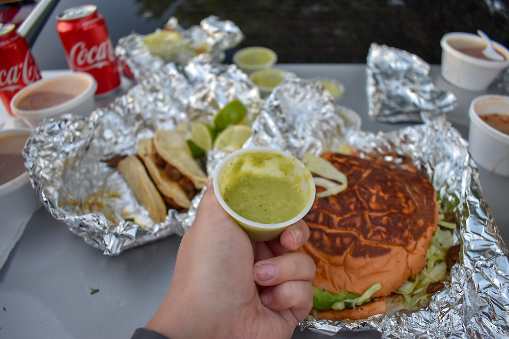 Torta de fajita from El Taconazo in Houston, Texas