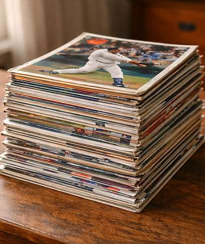 Mixed sports card collection on table in Virginia Beach