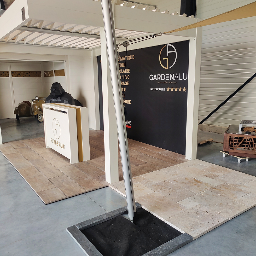 Réalisation Aspect Pierre - Showroom Garden Alu