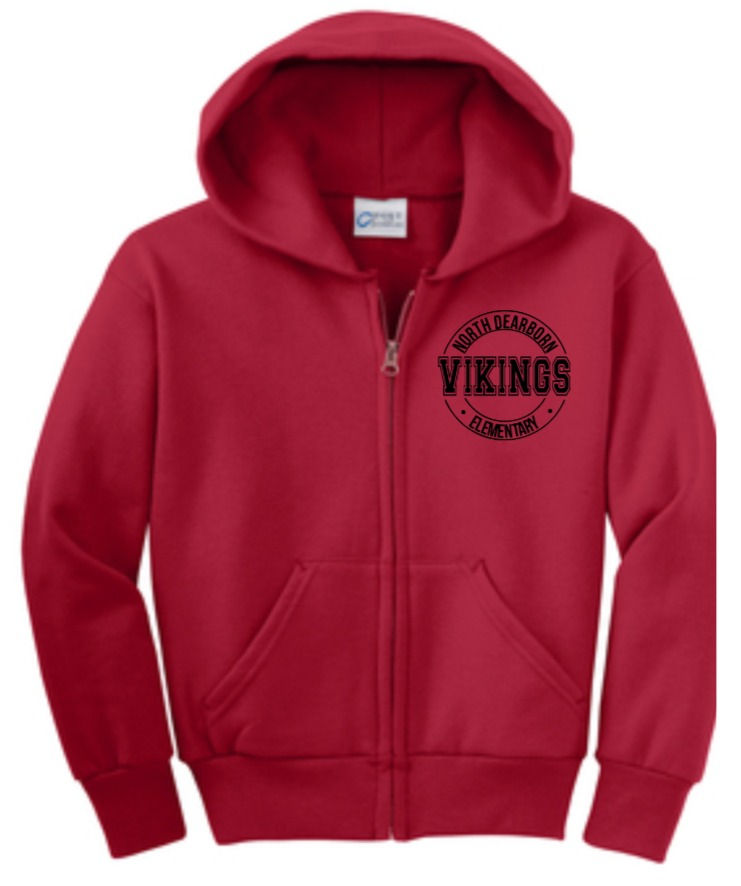 Vikings Red Full Zip Hoodie