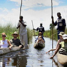 Guests having an awesome time on the Mokoro canoe trip