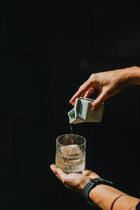 Clarified milk punch cocktail.
