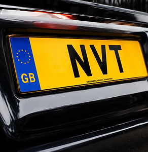 Close-up of UK vehicle registration plate on a car