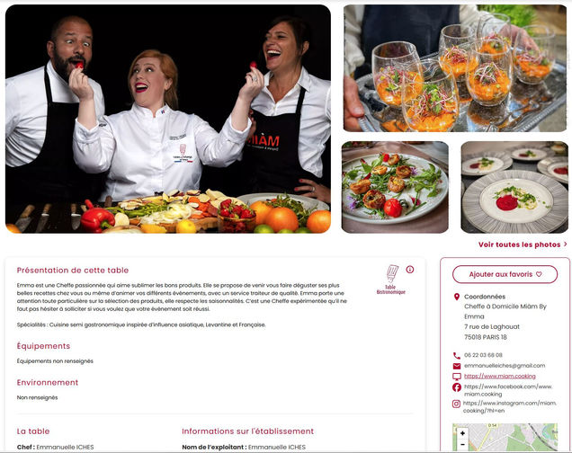 #corporate #culinaire une cheffe de cuisine entourée de ses associés sur fond noir
