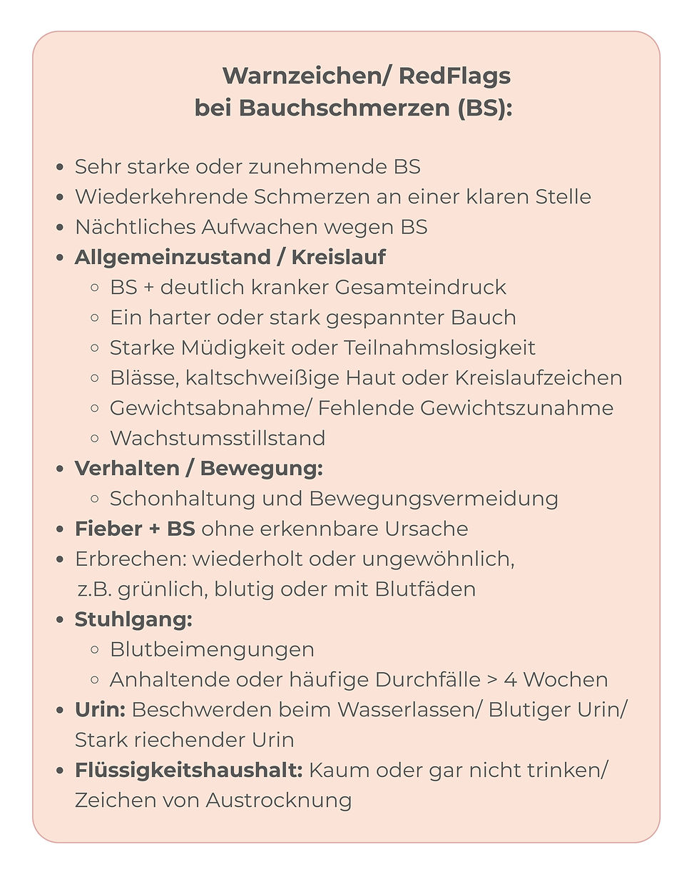 Warnezeichen Redflags bei Bauchweh Kinder