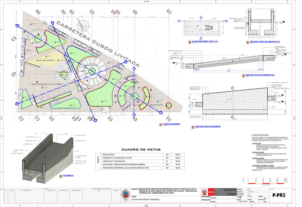 PARQ - Plano - P-PR3 - PLANO DE PISOS Y RAMPAS