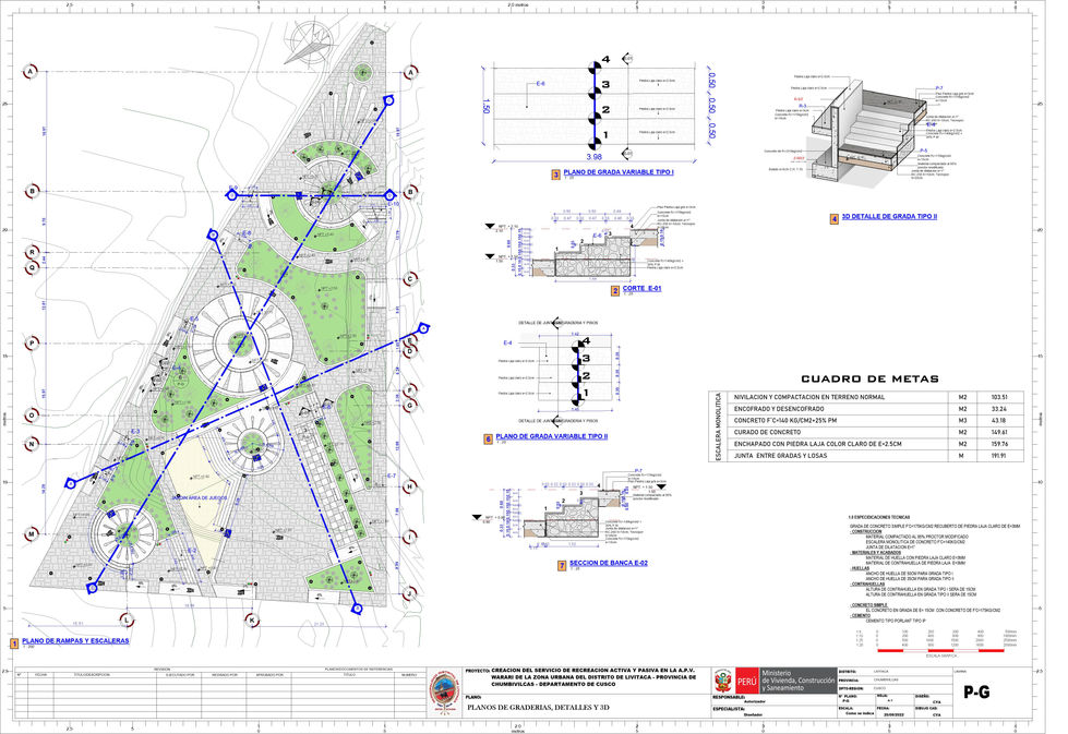 PARQ - Plano - P-G - PLANOS DE GRADERIAS, DETALLES Y 3D